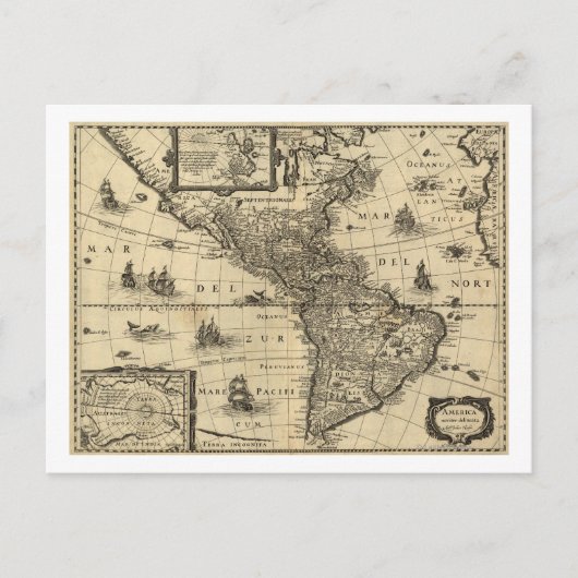 Postale Amérique du Nord et du Sud - Carte panoramique (Devant)