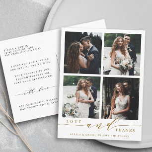 Postale Amour d'or moderne & Merci pour la photo Carte de
