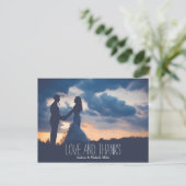 Postale Amour et remerciements carte de mariage merci (Debout devant)