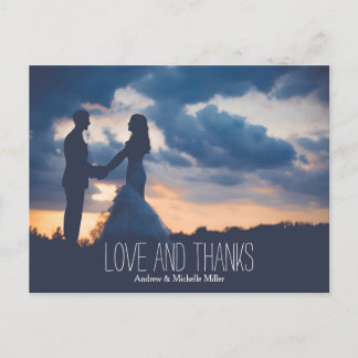 Postale Amour et remerciements carte de remerciement de ma