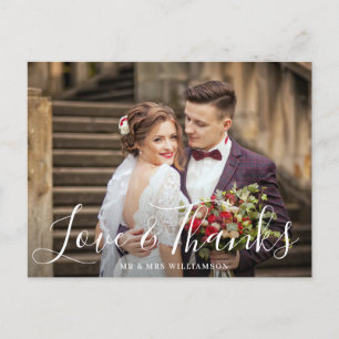 Postale Amour & Merci carte photo Merci mariage