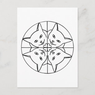 Postale Amoureux des chats Kaleidoscope Chats Coeurs Carte