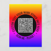 Postale Analyse du code QR et carte texte personnalisée (Devant)