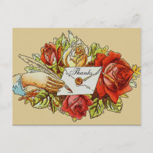 Postale Ancien Rose Vintage, modification de la carte text