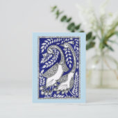 Postale Ancienne carte bleue Kalamkari (Debout devant)