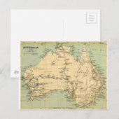 Postale Ancienne carte de l'Australie (Devant / Derrière)