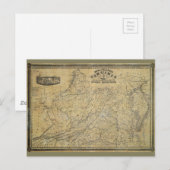 Postale Ancienne carte de l'État de Virginie (1864) (Devant / Derrière)