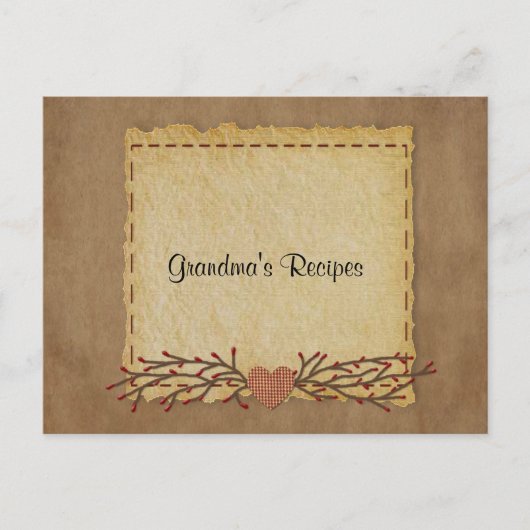 Postale Ancienne carte de recette Look papier (Devant)