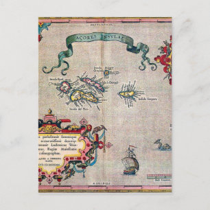 Postale Ancienne carte des Açores - Exploration de la voil