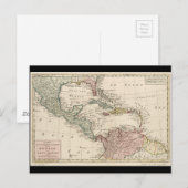 Postale Ancienne carte des Caraïbes des Antilles (1765) (Devant / Derrière)