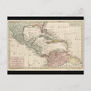 Postale Ancienne carte des Caraïbes des Antilles (1765)