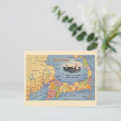 Postale Ancienne carte du Cap Cod Massachusetts (Debout devant)