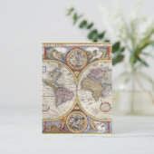 Postale Ancienne carte du monde (Debout devant)
