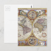 Postale Ancienne carte du monde (Devant / Derrière)