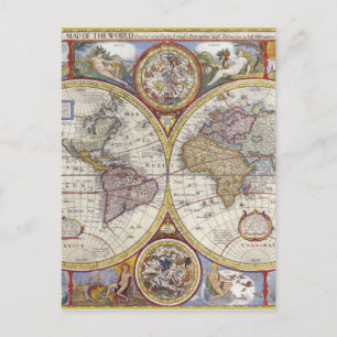 Postale Ancienne carte du monde
