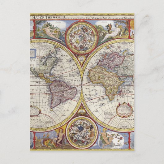 Postale Ancienne carte du monde (Devant)