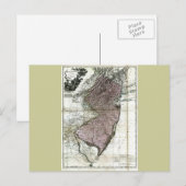 Postale Ancienne carte du New Jersey de 1777 (Devant / Derrière)