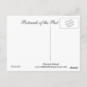 Postale Ancienne carte postale, École Warwick (Dos)