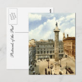 Postale Ancienne carte postale, Rome, Piazza Colonna (Devant / Derrière)