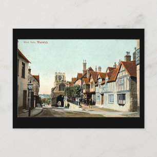 Postale Ancienne carte postale, Warwick, Porte Ouest en 19