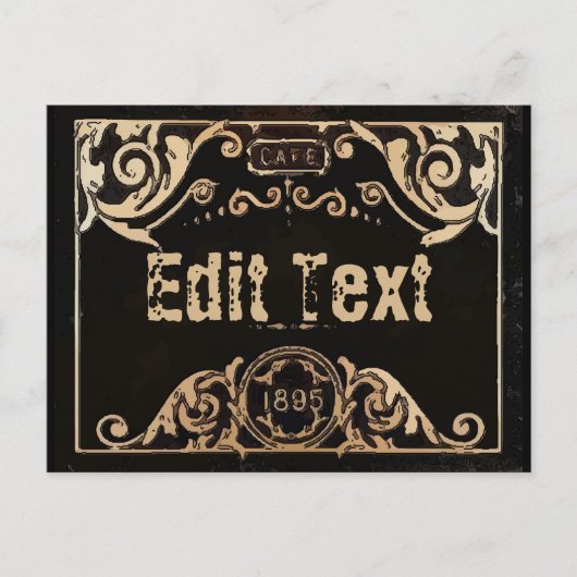 Postale Ancienne Étiquette Vintage Modifier Texte Carte (Devant)