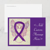 Postale Ange avec ruban de sensibilisation violet Carte po (Devant / Derrière)