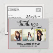 Postale Année d'obtention du diplôme Carte de remerciement (Devant / Derrière)