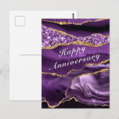 Postale Anniversaire Carte Agate Violet violet Parties sci (Devant / Derrière)