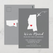 Postale Annonce de déménagement État MISSISSIPPI Carte pos (Devant / Derrière)