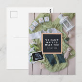 Postale Annonce de grossesse carte de bienvenue bébé, Genr (Devant / Derrière)