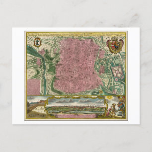 Postale Antique 1730 Carte de Madrid, Espagne,