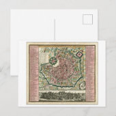 Postale Antique 1730 Carte de Milan, Italie, (Devant / Derrière)