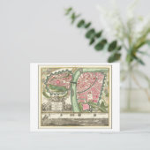 Postale Antique 1730 Carte de Prague, République tchèque, (Debout devant)