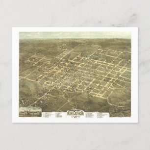 Postale Antique 1872 Carte de Raleigh, Caroline du Nord,