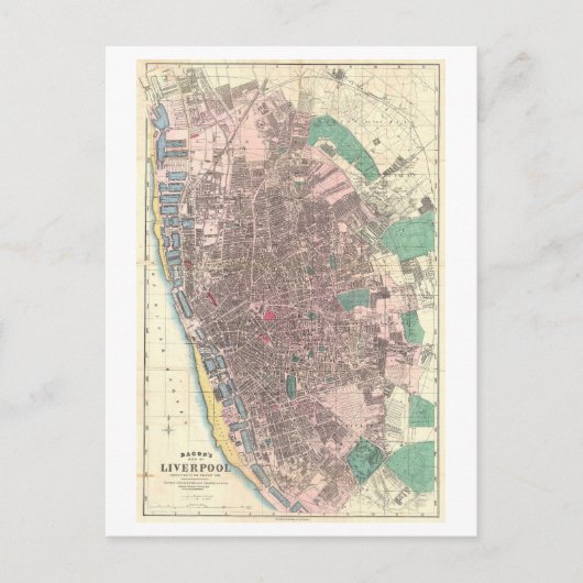 Postale Antique 1890 Carte de Liverpool, Angleterre, (Devant)