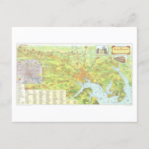 Postale Antique 1910 United Railways Carte de Baltimore