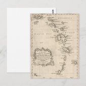 Postale Antique carte des Antilles (Devant / Derrière)