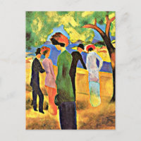 Août Macke - Une femme avec une carte verte