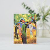 Postale Août Macke - Une femme avec une carte verte (Debout devant)