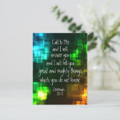 Postale Appel à moi Bible Verse Jeremiah 33:3 Carte postal (Debout devant)