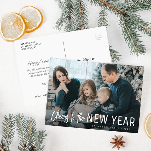 Postale applaudissements nouvelle année carte de voeux