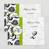 Postale Apple Green Trier noir Damask Tableau Numéro Carte (Devant / Derrière)