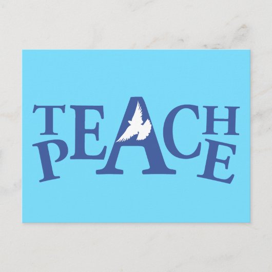Postale Apprendre la paix blanc citation de colombe carte (Devant)