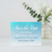 Postale Aqua Blue Crackle Enregistrer la date Carte postal (Debout devant)