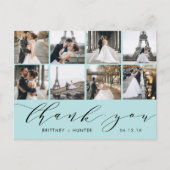 Postale Aqua Calligraphie Script 8 Photo Merci Carte posta (Devant)