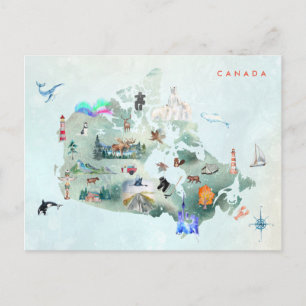 Postale Aquarelle Carte illustrée de l'art canadien