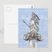 Postale Aquarelle croquis de la Statue d'Athena Carte post (Devant / Derrière)