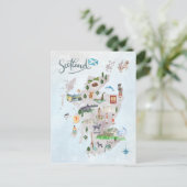 Postale Aquarelle illustrée Carte de l'Art écossais (Debout devant)