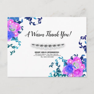 Postale Aquarelle Orthodontiste Bracelet Merci Carte posta