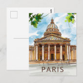 Postale Aquarelle Paris Panthéon Sketch Painting Carte pos (Devant / Derrière)